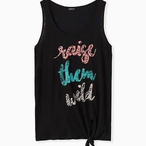 Raise Them Wild Torrid tank top with tie size 0